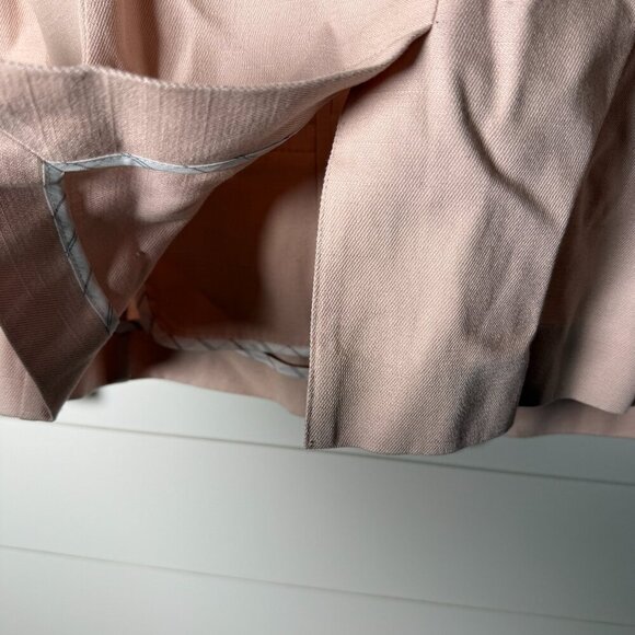 Evereve Lenox Blazer Pink Sz L 100% Cotton Double Breasted 4 Silver Buttons - Picture 4 of 8